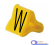 PY-01003AV40.W  маркер Partex PY-01 символ  "W" 200 шт. в уп., для диаметра 1.0-2.0 мм, жёлтый/чёрный
