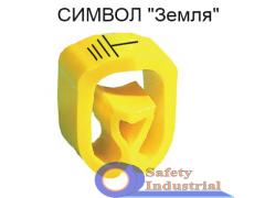 PA-10003BV40.GRD маркер Partex PA1 символ "ЗЕМЛЯ" катушка 1000 шт., для диаметра 2.5-5 мм, жёлто-зелёный/чёрный